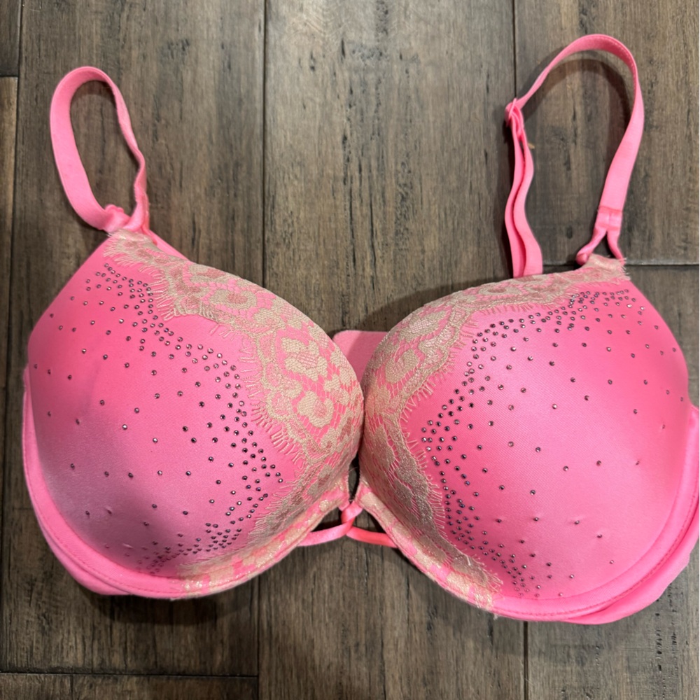 Victoria's Secret Pink Lace and Rhinestone Bra